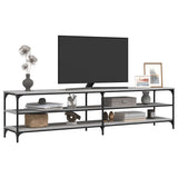 TV Cabinet Grey Sonoma 200x30x50 cm Engineered Wood and Metal 826762