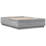 Bed Frame with LED without Mattress Grey Sonoma 120x190 cm Small Double 3209658