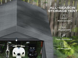 3.6 x 2.1m Portable Outdoor Shed, with Window - Dark Grey T3398P323852