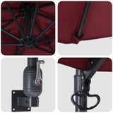 Garden Parasol Bordeaux Red 248 x 248 x 148 cm 42003231