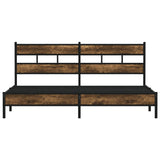 Metal Bed Frame without Mattress Smoked Oak 183x213 cm 3308483