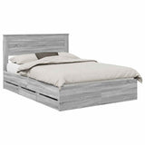 Bed Frame with Drawer Grey Sonoma 140 x 200 cm Engineer Wood 3409852