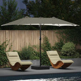 Garden Parasol Sand and Anthracite 385 x 209 x 244 cm Polyester 42003283