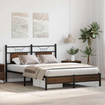 Bed Frame without Mattress Brown Oak 140x200 cm Engineered Wood 4106999