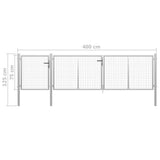 Garden Gate Steel 400x75 cm Silver 144346