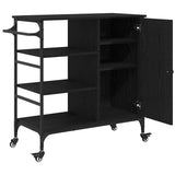 Kitchen Trolley Black Oak 87.5 x 39 x 84.5 cm Engineered Wood 871665