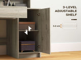 Dressing Table and Stool Set, with Storage - Wood-Effect T3398P341020