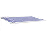 Retractable Awning Blue and White 5x3 m Fabric and Aluminium 3154525