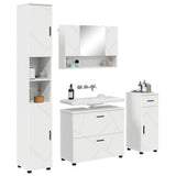 Bathroom Furniture Set 4 pcs White Engineered Wood and Metal 3393053