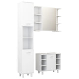 ZNTS 3 Piece Bathroom Furniture Set White Engineered Wood 3056952