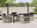 Garden Dining Set 5 pcs Light Grey Poly Rattan 3380790