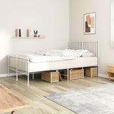 Metal Bed Frame without Mattress with Footboard White 140x200cm 350950