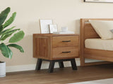 Bedside Table Natural 40 x 35 x 55 cm Solid Teak Wood 42017951
