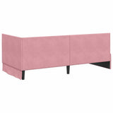 Corner Bed Frame with Headboard Pink 90 cm x 200 cm Velvet 42016269