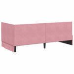 Corner Bed Frame with Headboard Pink 90 x 200 cm Velvet 42016269