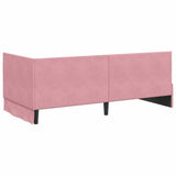 Corner Bed Frame with Headboard Pink 90 x 200 cm Velvet 42016269