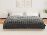 Anti-Slip Faux Rabbit Fur Blanket Olite 4 pcs Dark Grey 42021806