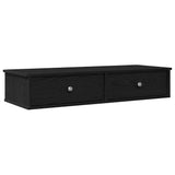 ZNTS Wall Shelf with Drawers Black 100x37.5x19 cm Engineered Wood 859960