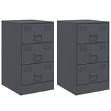 Bedside Cabinets 2 pcs Anthracite 34.5x39x62 cm Steel 841780