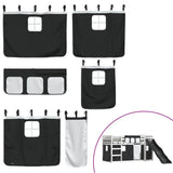 Bunk Bed without Mattress with Slide White and Black 90x190 cm Single 3284128