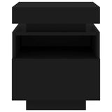 Bedside Cabinets with LED Lights 2 pcs Black 40x39x48.5 cm 836787