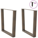 Dining Table Legs V-Shape 2 pcs Natural Steel 90x cm Steel 4012655
