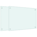 Kitchen Backsplashes 2 pcs White 70x50 cm Tempered Glass 3315784