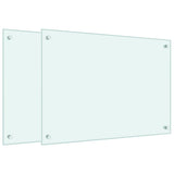 Kitchen Backsplashes 2 pcs White 70x50 cm Tempered Glass 3315784