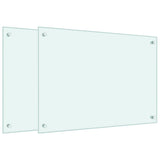 Kitchen Backsplashes 2 pcs White 70x50 cm Tempered Glass 3315784