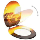 WC Toilet Seat with Lid MDF Savanne Design 146920