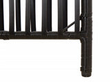 Room Divider 3 Panels Black Poly Rattan 365372