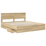 Bed Frame with Drawer Sonoma Oak 180 x 200 cm Engineer Wood 3407958