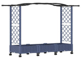 Raised Bed with Trellis and Roof Grey 169 x 40 x 129 cm PP 3423098