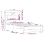 Bed Frame without Mattress Smoked Oak 90x190 cm Single Engineered Wood 4106900