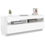 TV Cabinet with LED Lights High Gloss White 100x35x40 cm 804460