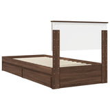 Storage Bed with Drawer Brown Oak 90 x 190 cm Engineered Wood 3410846