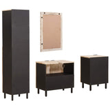 Bathroom Sets 4 pcs White Wash Finish Solid Mango Wood 3310032