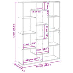 Book Cabinet Concrete Grey 102x29x143 cm Engineered Wood 3310301