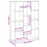 Book Cabinet White 102x29x143 cm Engineered Wood 3310298