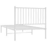 Metal Bed Frame without Mattress with Headboard White 90x190cm 350923