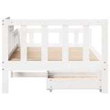 Daybed with Drawers without Mattress White 80x200 cm Solid Wood 3302099