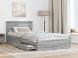 Bed Frame with Drawer Grey Sonoma 90 x 200 cm Engineered Wood 3410945