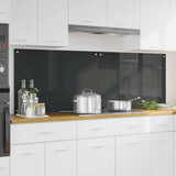 Kitchen Backsplash 2 pcs Dark Grey 90 x 60 cm Tempered Glass 3415466