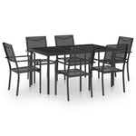 ZNTS 7 Piece Outdoor Dining Set Steel 3073517