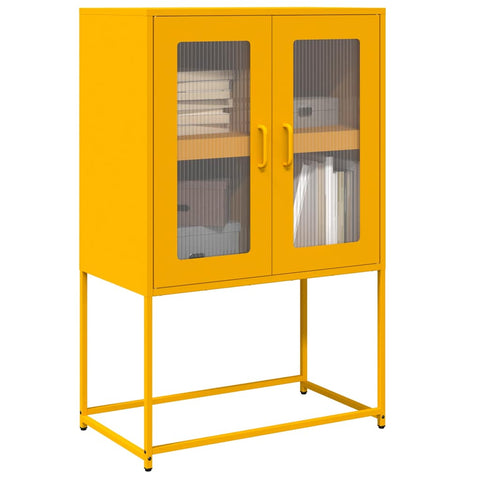 ZNTS Highboard Mustard Yellow 68x39x107 cm Steel 853377