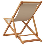 ZNTS Folding Beach Chairs 2 pcs Beige Fabric and Solid Wood 3214498