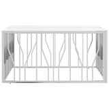 Coffee Table Silver 100x100x50 cm Stainless Steel and Glass 350067