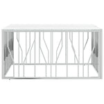 ZNTS Coffee Table Silver 100x100x50 cm Stainless Steel and Glass 350067