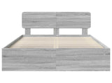 Bed Frame Grey Sonoma 120 x 200 cm Solid Pine Wood 3412101