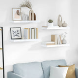 Floating Wall Shelves 4 pcs High Gloss White 60x23.5x3.8 cm MDF 323750
